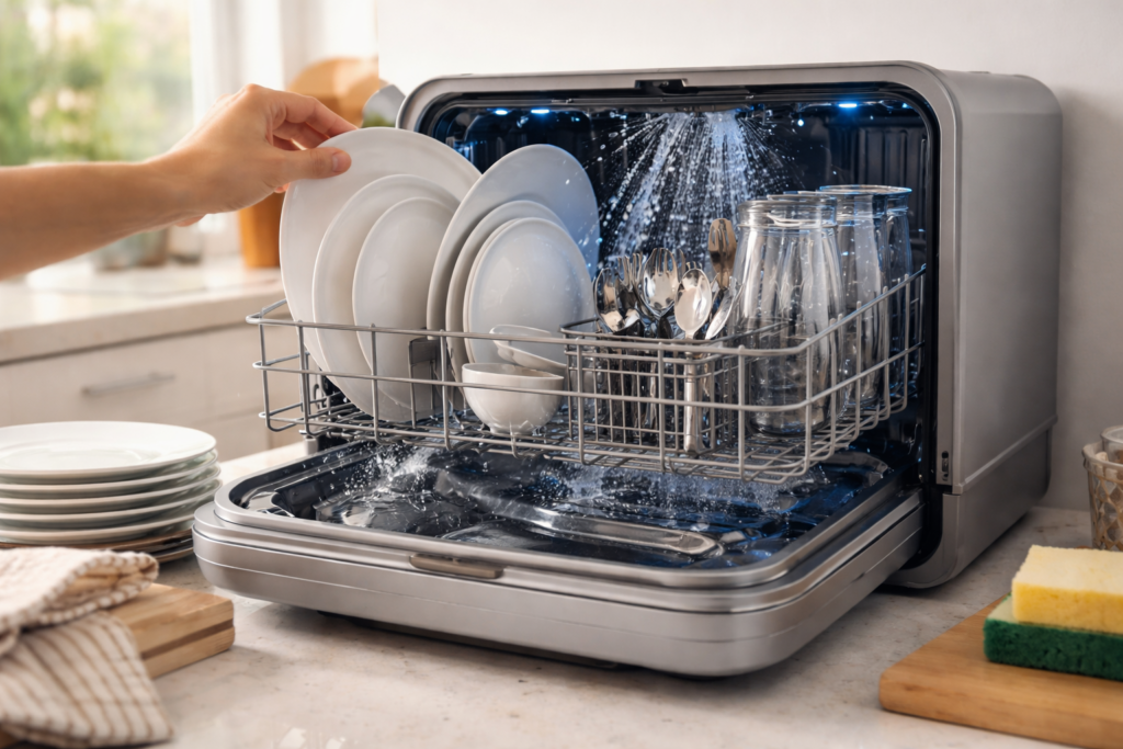 como funciona uma lava-louças de 8 serviços